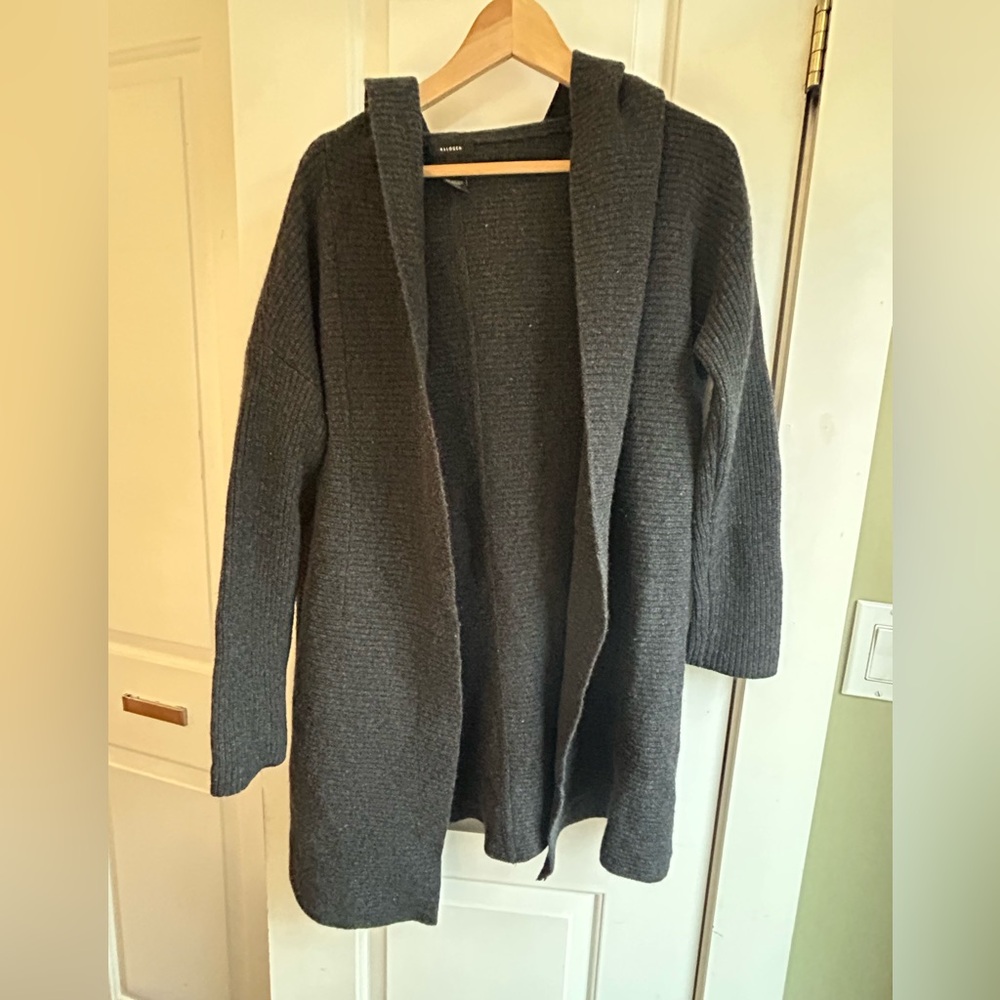 Halogen Dark Gray Cashmere Blend Cardigan
